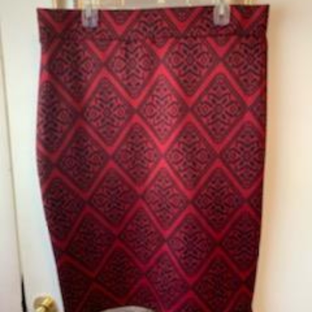 Sexy Red and Black Pencil Skirt 2X